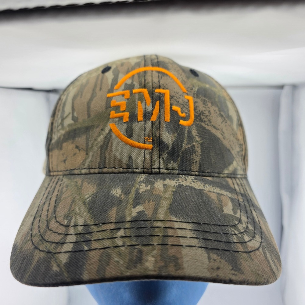 Hit Wear Mossy Oak Camo Hat Orange EMJ Logo New with Tags OSFM‎ Vintage - Picture 6 of 10